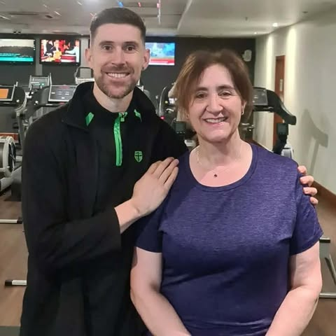 Roseanna with coach Darren James in the gym